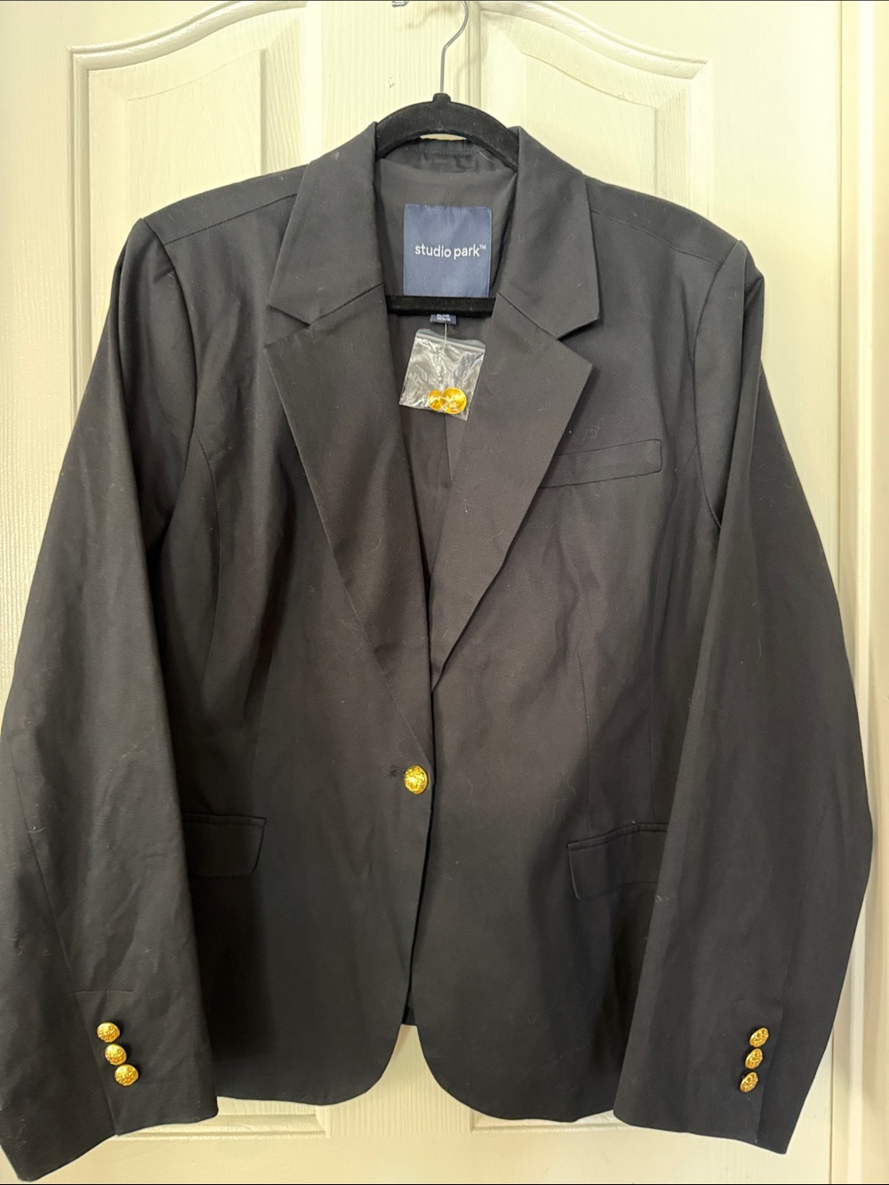 Studio Park Black Blazer with Gold Buttons